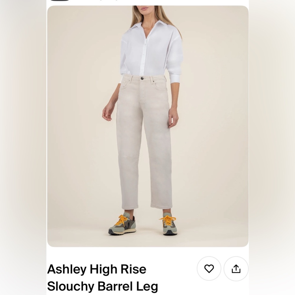 Kut from the Kloth - Ashley Slouch - Cream Jeans NWT